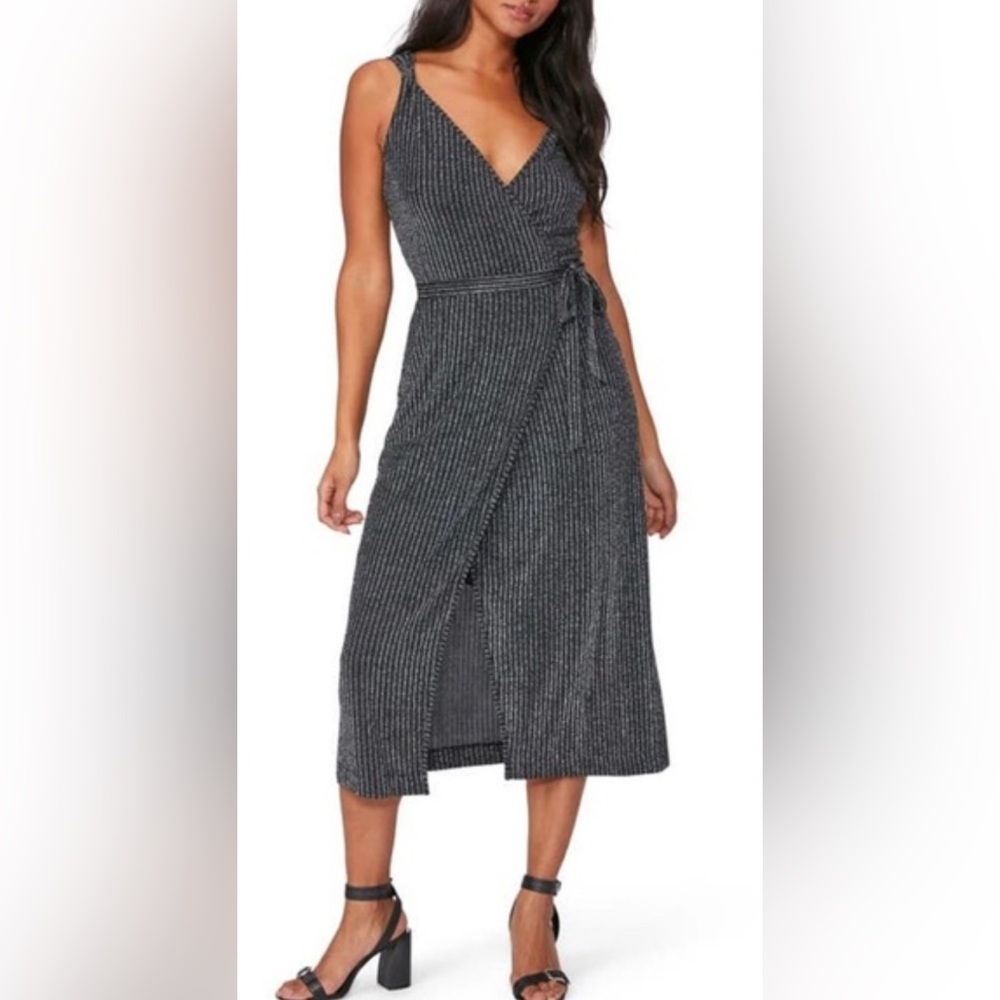 PAIGE Marina wrap dress Black Metallic